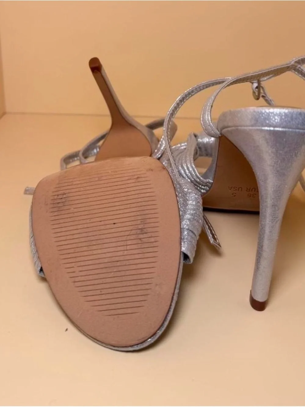 Primark Silver Knotted Ankle-Strap Heels